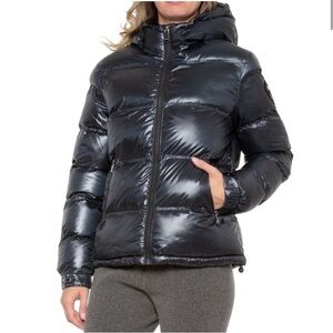 Pajar Canada charcoal gray black metallic puffer coat jacket